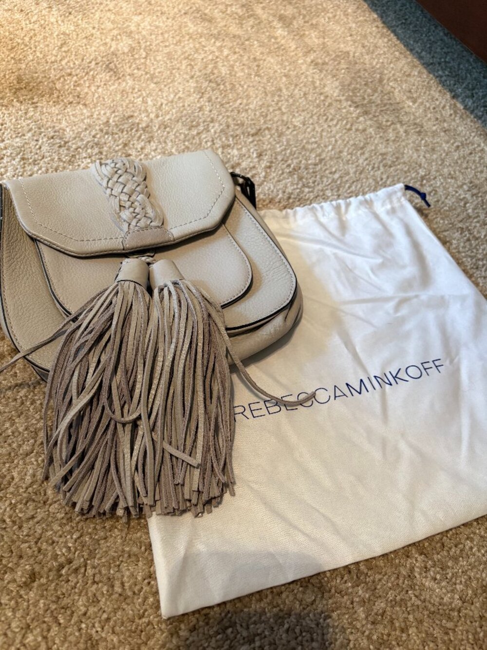 Rebecca Minkoff White/Creme Crossbody Tassel Bag - Excellent Used Condition